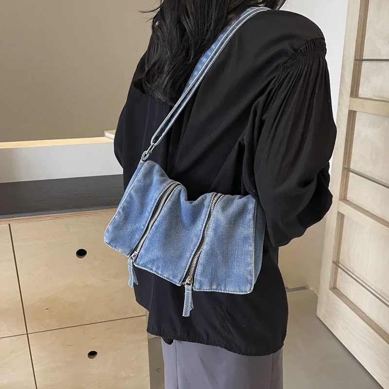Women'S Bags New Look - Однотонная джинсовая универсальная сумка на молнии,