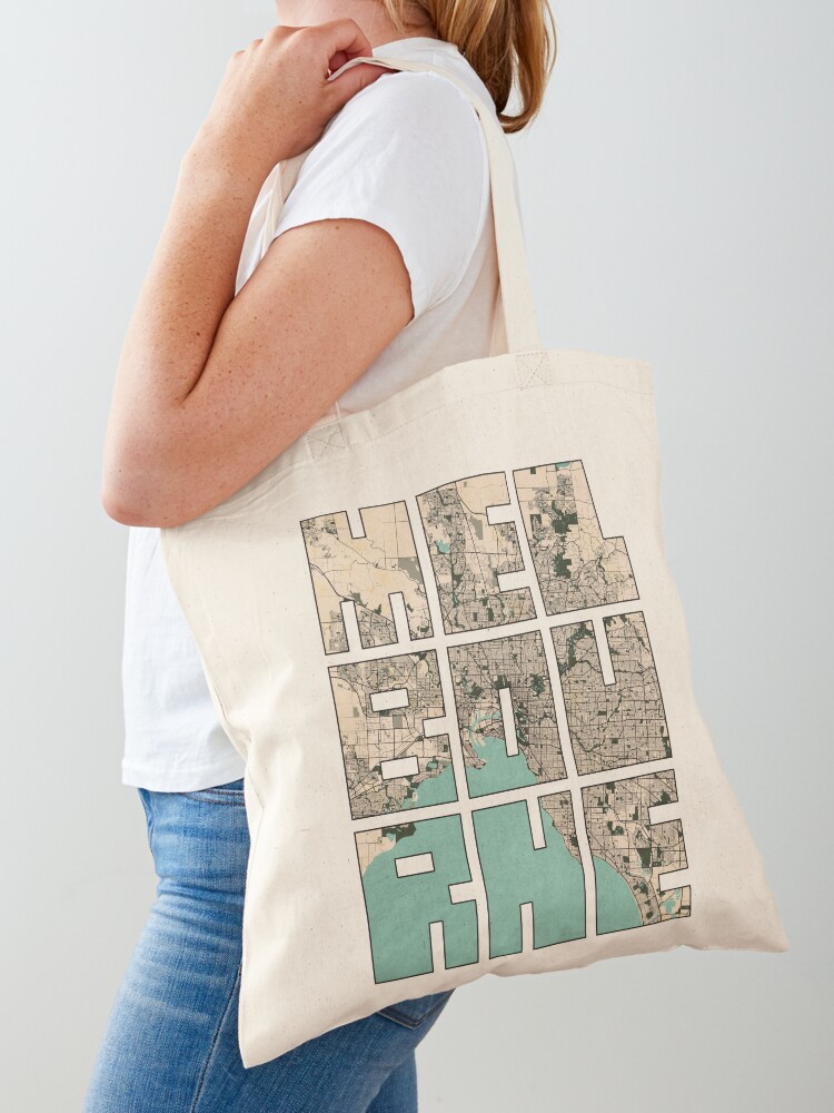 Women Bags In Australia - Карта города Мельбурна, Австралия - Винтажная
