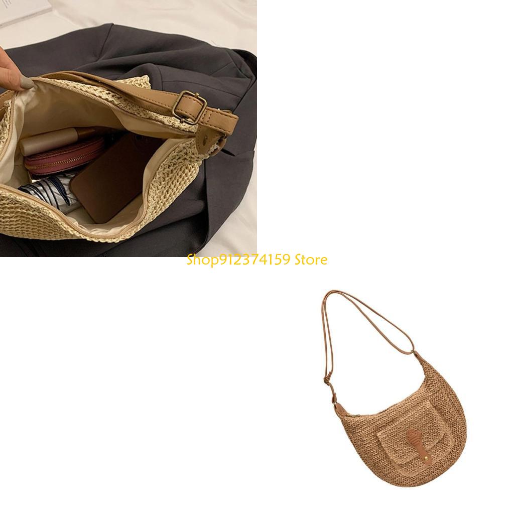 Women Bags Handmade - G5AE Женская соломенная пляжная сумка Простая