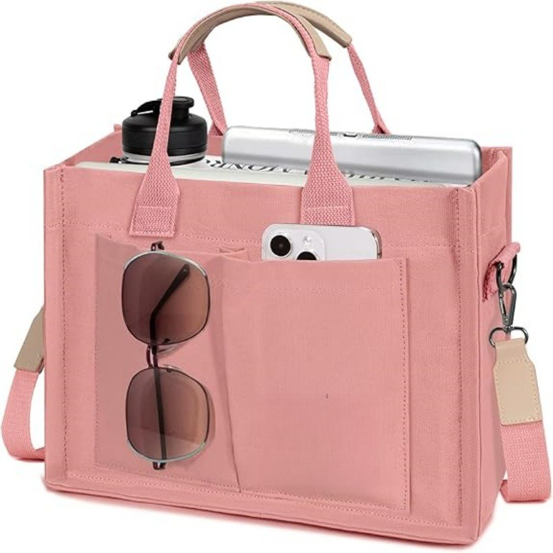 Women'S Work Bags Tote - Женская большая холщовая сумка-тоут с карманами,